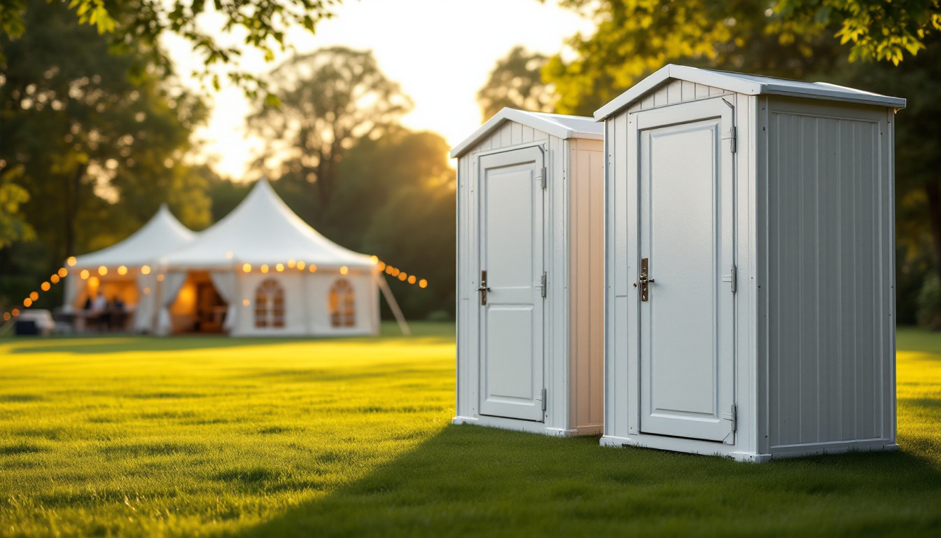 Portable toilet units at a UK event